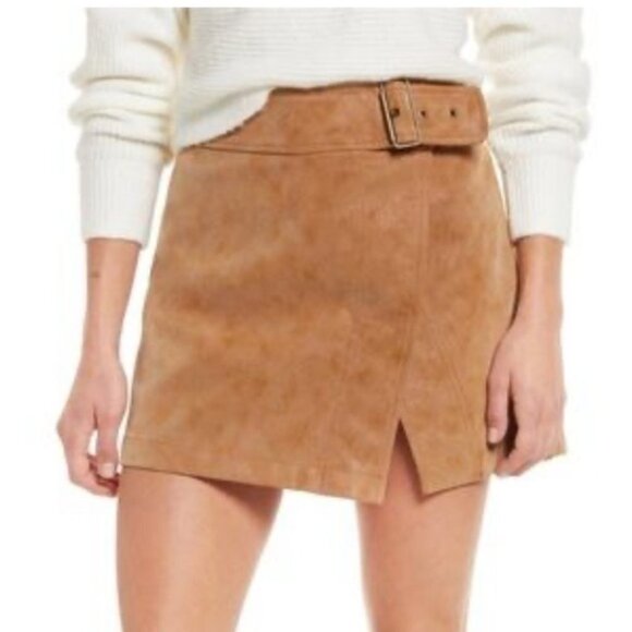 Free People Ari Wrap Skirt in Camel 8 NWT - Picture 6 of 6